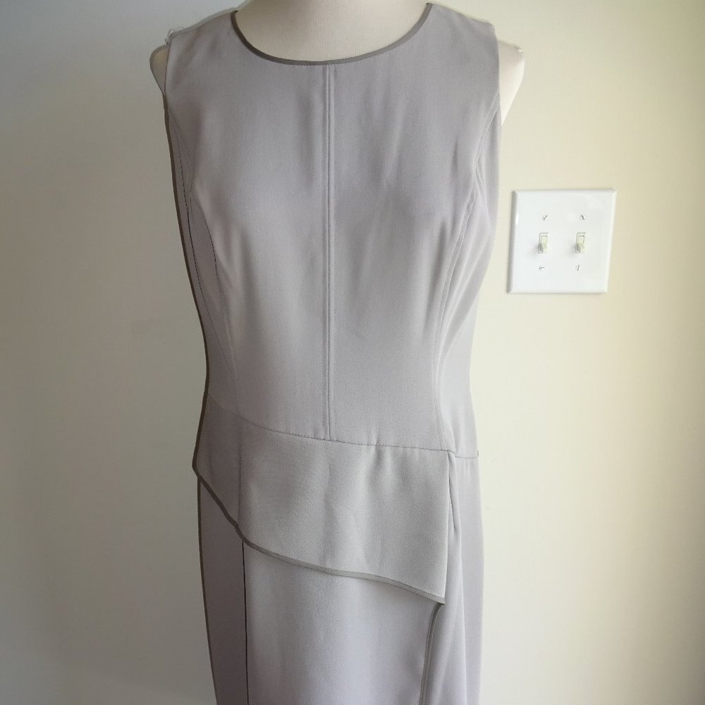 Womens Anne Klein Brown Sleeveless Dress 8 Peplum Wrap Partially Lined